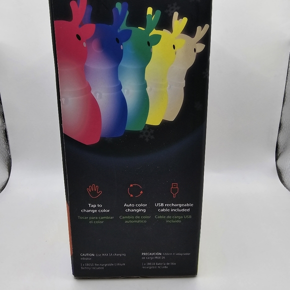 New Globe Squish Rechargeable Portable Night Light Rudy The Reindeer Multicolor - Picture 6 of 7